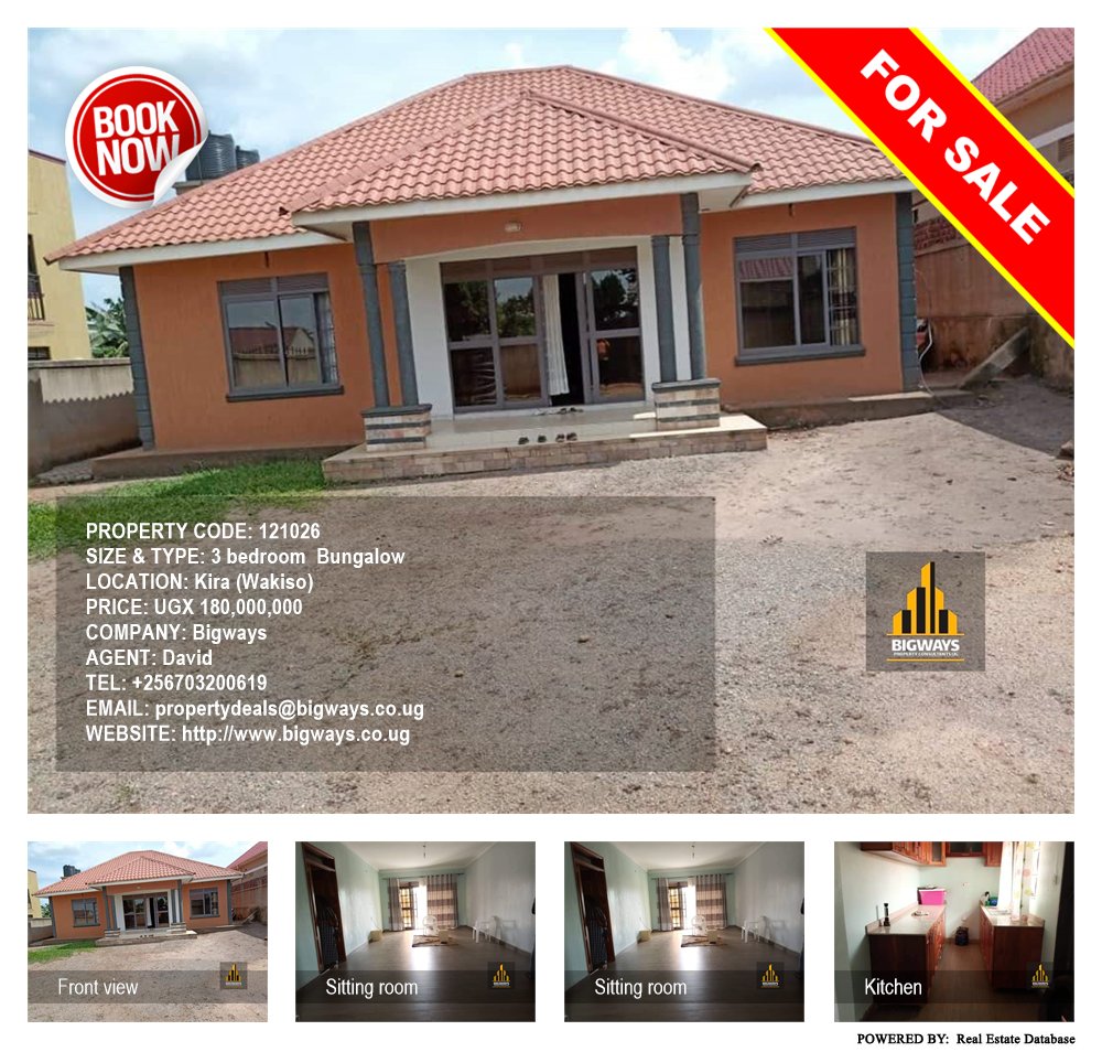 3 bedroom Bungalow  for sale in Kira Wakiso Uganda, code: 121026