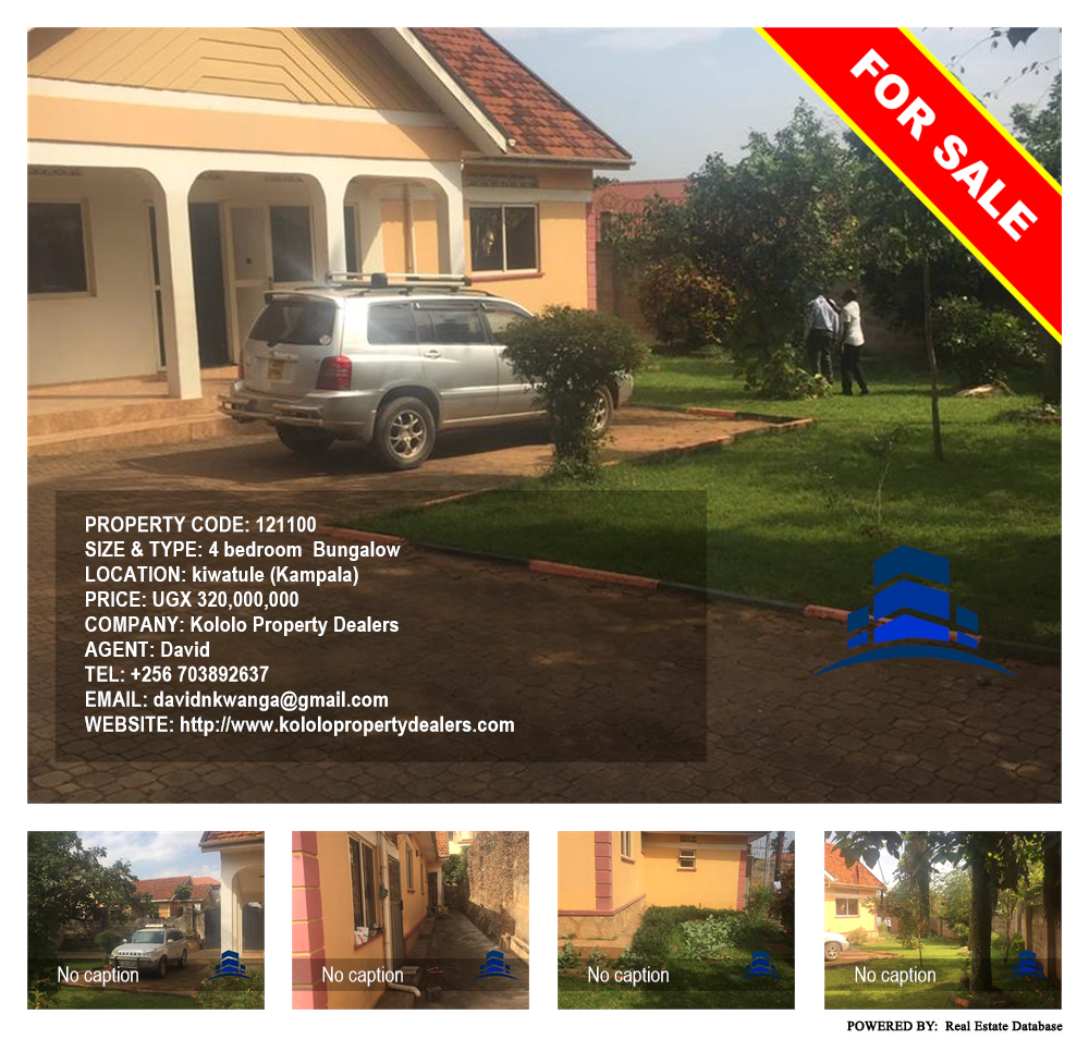 4 bedroom Bungalow  for sale in Kiwaatule Kampala Uganda, code: 121100