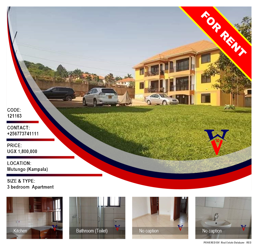 3 bedroom Apartment  for rent in Mutungo Kampala Uganda, code: 121163