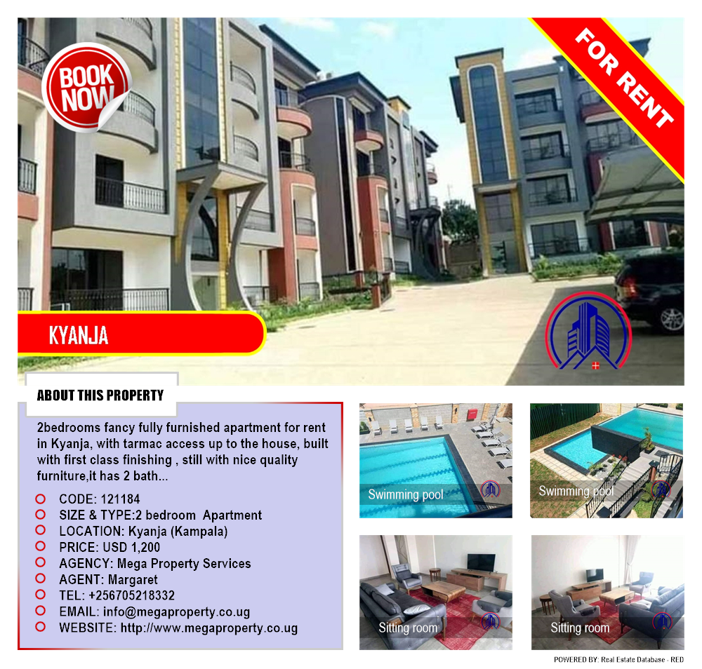 2 bedroom Apartment  for rent in Kyanja Kampala Uganda, code: 121184