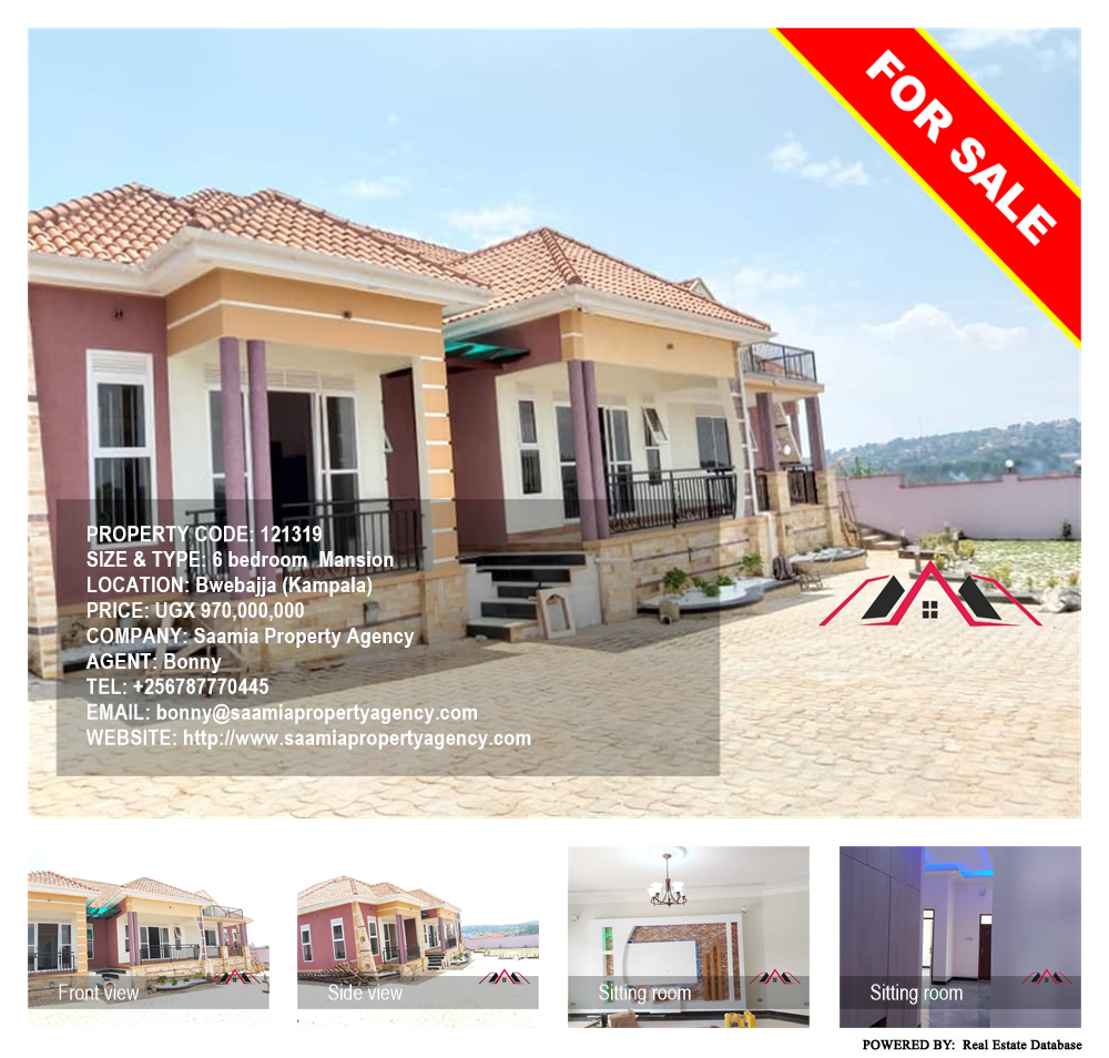 6 bedroom Mansion  for sale in Bwebajja Kampala Uganda, code: 121319