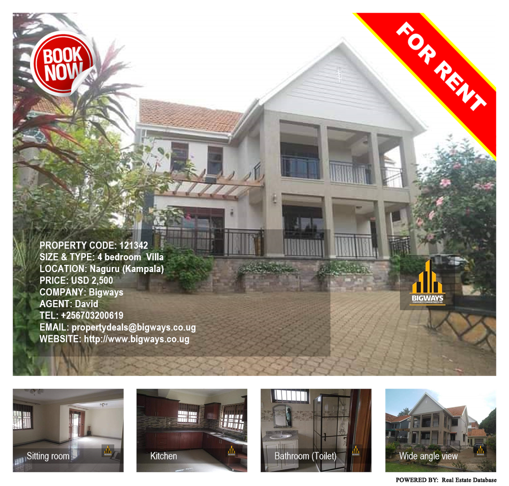 4 bedroom Villa  for rent in Naguru Kampala Uganda, code: 121342