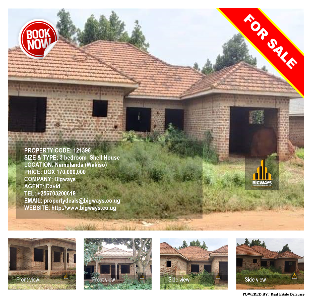 3 bedroom Shell House  for sale in Namulanda Wakiso Uganda, code: 121396