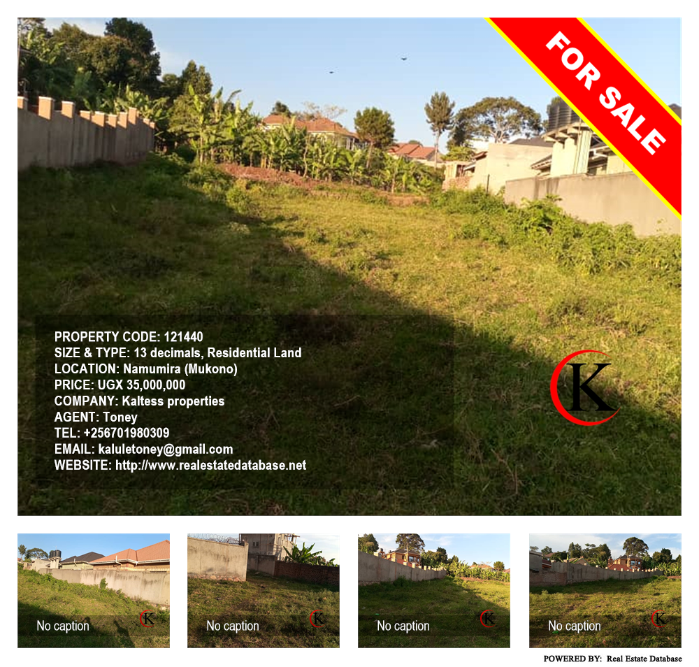 Residential Land  for sale in Namumira Mukono Uganda, code: 121440