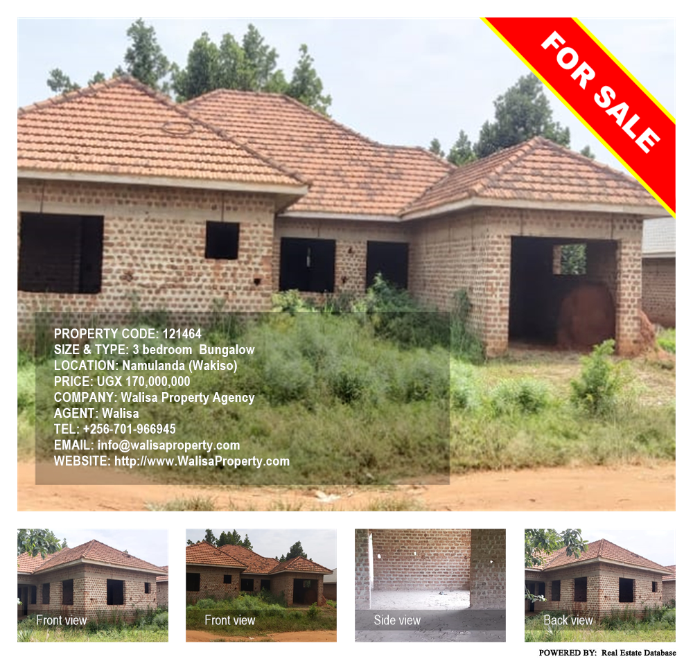 3 bedroom Bungalow  for sale in Namulanda Wakiso Uganda, code: 121464