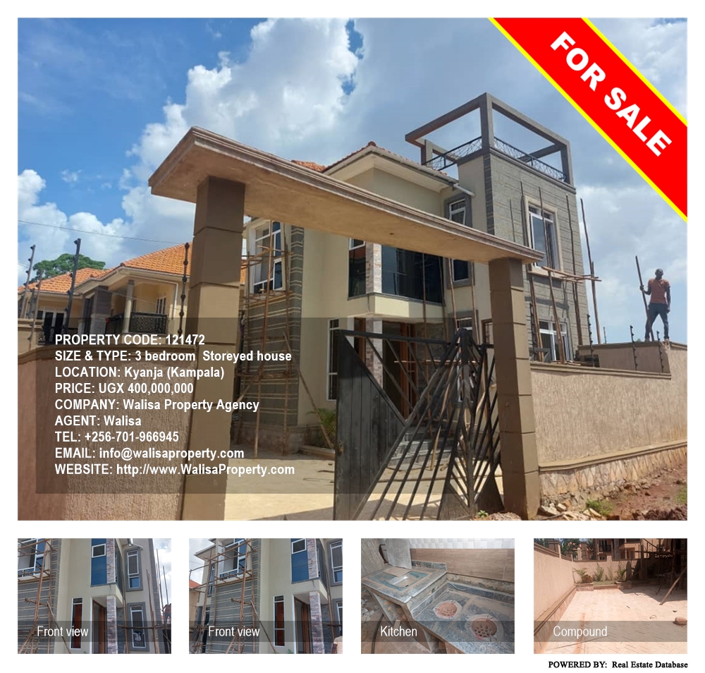 3 bedroom Storeyed house  for sale in Kyanja Kampala Uganda, code: 121472