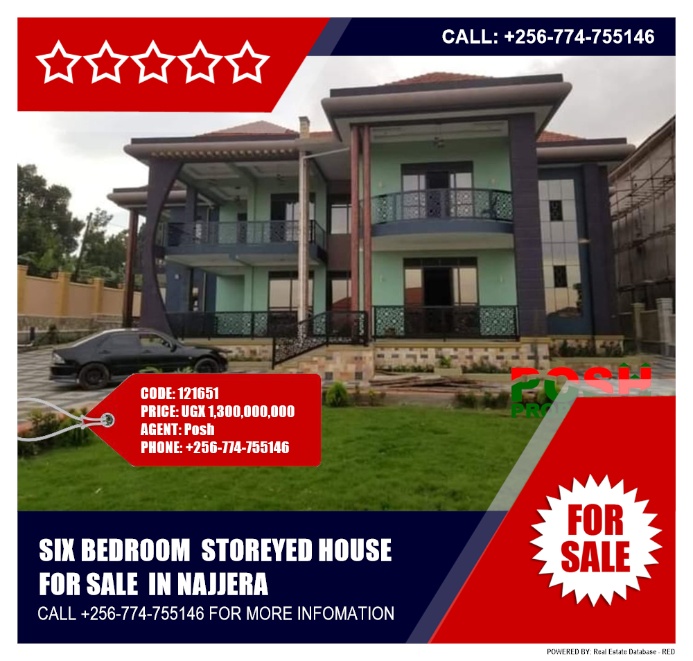 6 bedroom Storeyed house  for sale in Najjera Wakiso Uganda, code: 121651