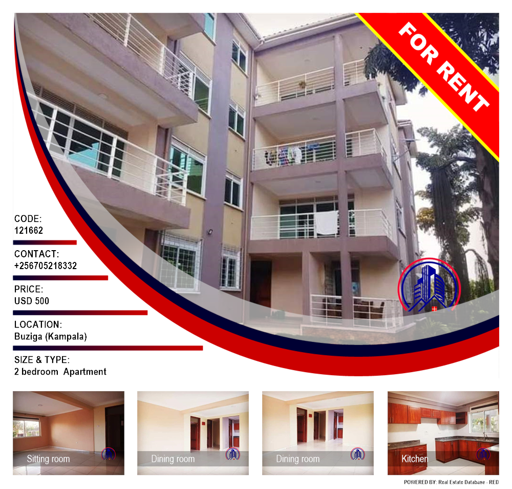 2 bedroom Apartment  for rent in Buziga Kampala Uganda, code: 121662
