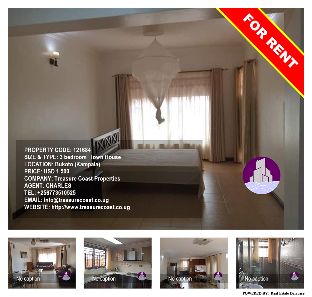3 bedroom Town House  for rent in Bukoto Kampala Uganda, code: 121684