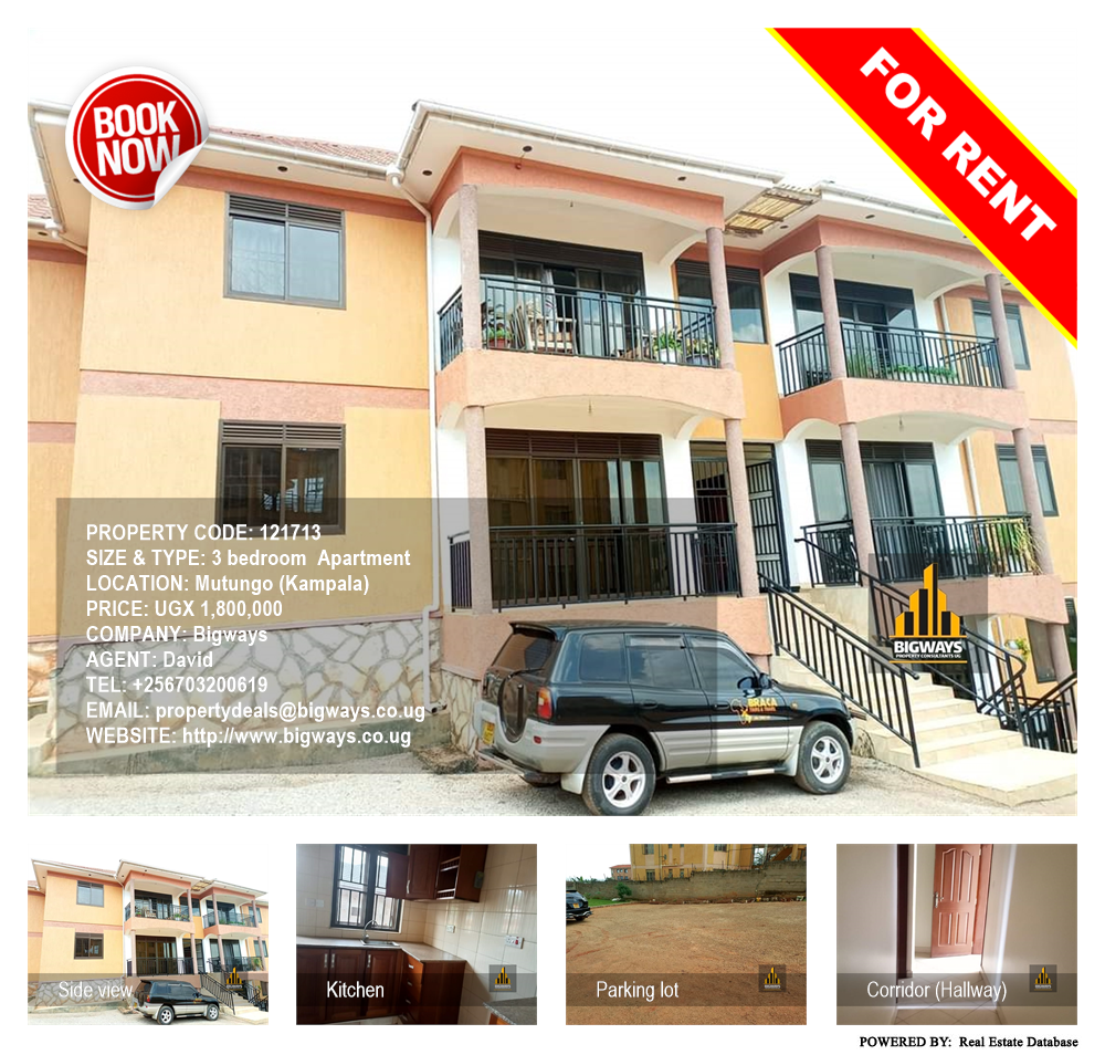 3 bedroom Apartment  for rent in Mutungo Kampala Uganda, code: 121713