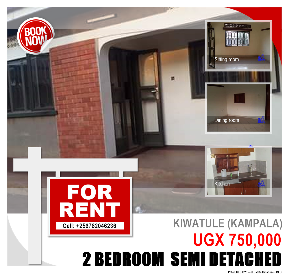 2 bedroom Semi Detached  for rent in Kiwaatule Kampala Uganda, code: 121721