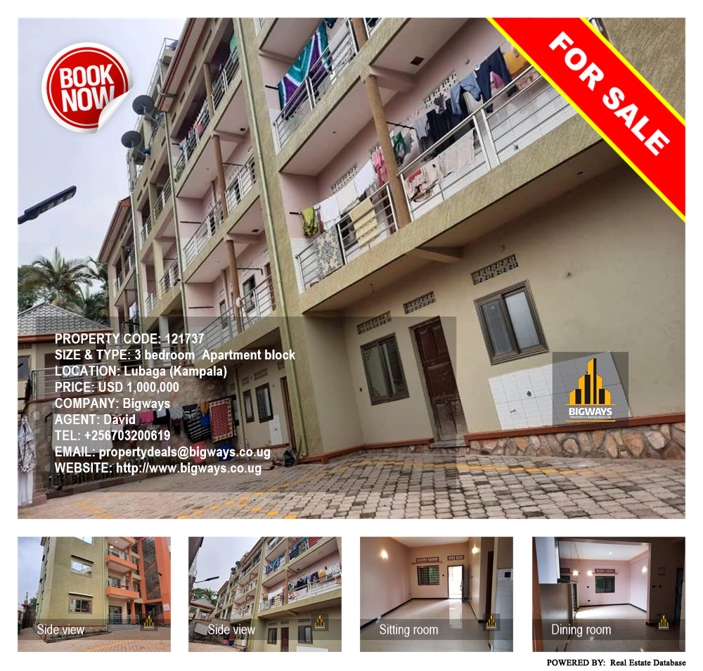 3 bedroom Apartment block  for sale in Lubaga Kampala Uganda, code: 121737