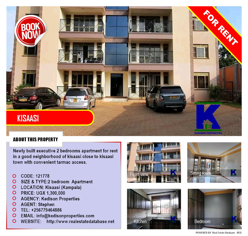 2 bedroom Apartment  for rent in Kisaasi Kampala Uganda, code: 121778