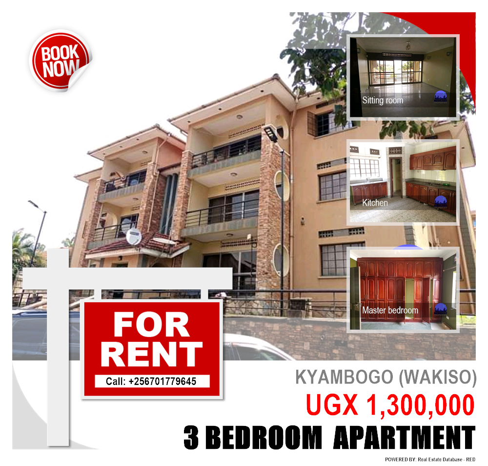 3 bedroom Apartment  for rent in Kyambogo Wakiso Uganda, code: 121874
