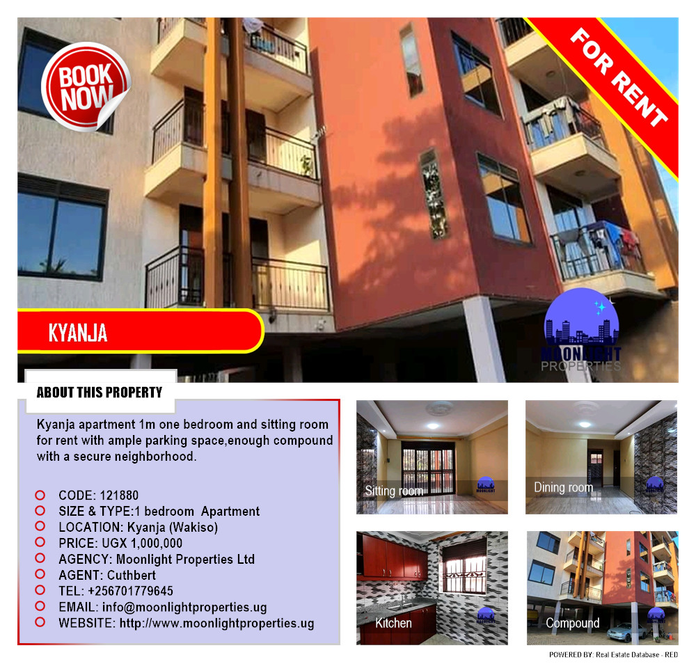 1 bedroom Apartment  for rent in Kyanja Wakiso Uganda, code: 121880