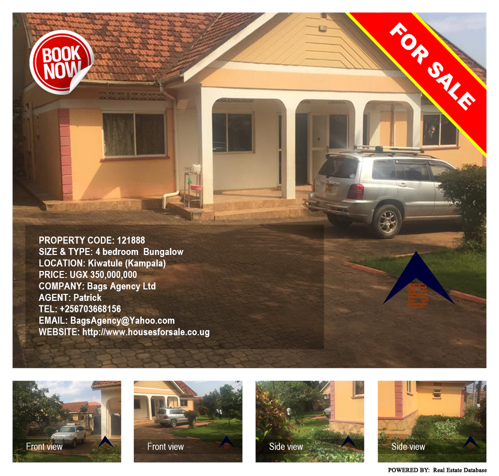 4 bedroom Bungalow  for sale in Kiwaatule Kampala Uganda, code: 121888