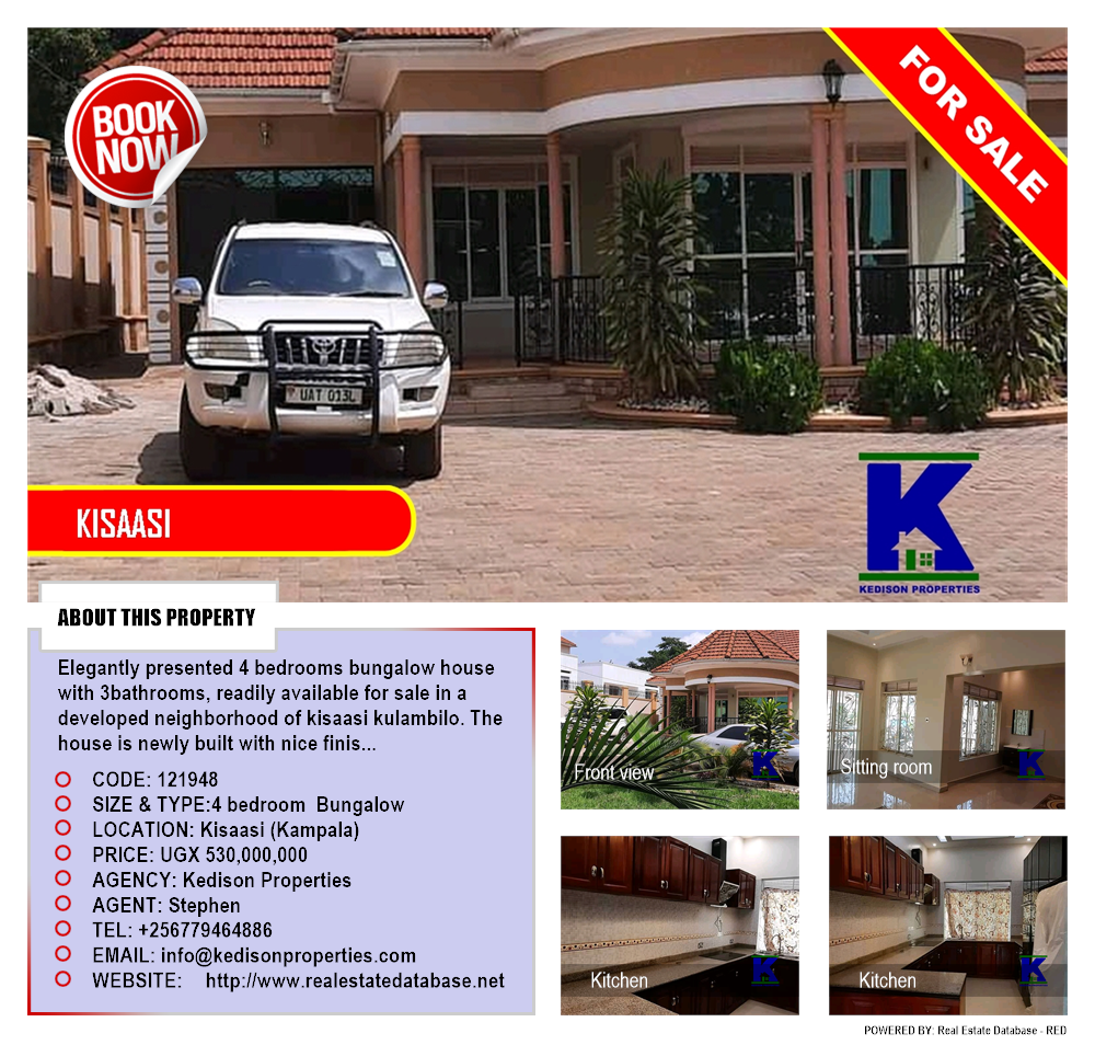 4 bedroom Bungalow  for sale in Kisaasi Kampala Uganda, code: 121948