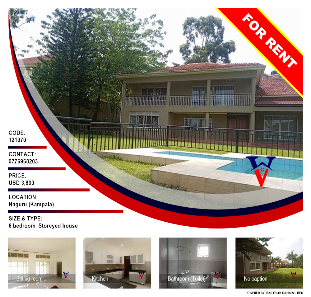 6 bedroom Storeyed house  for rent in Naguru Kampala Uganda, code: 121970