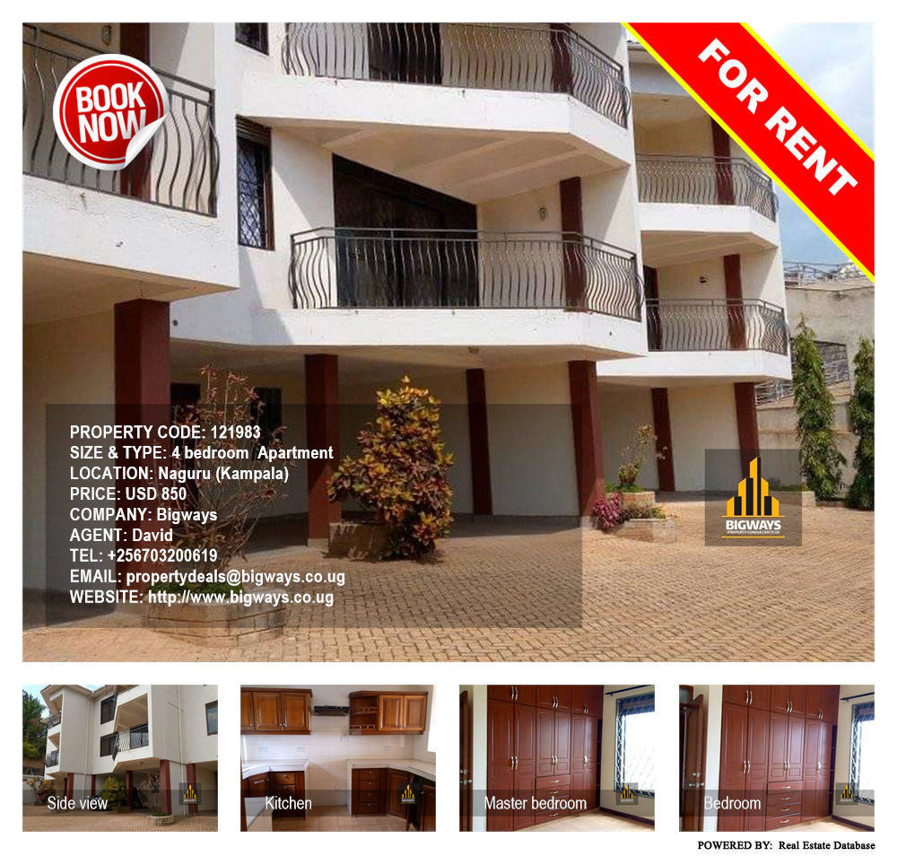 4 bedroom Apartment  for rent in Naguru Kampala Uganda, code: 121983