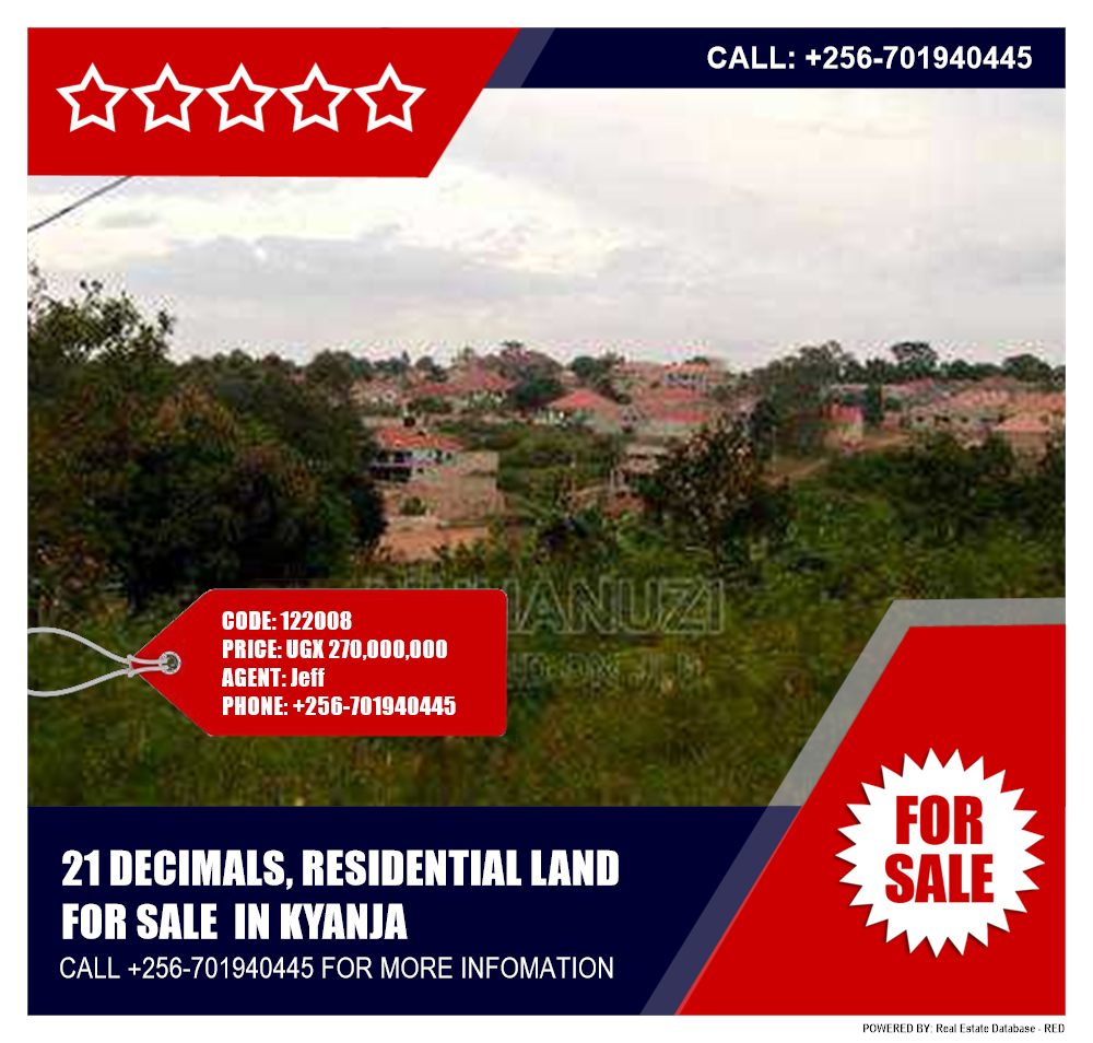 Residential Land  for sale in Kyanja Kampala Uganda, code: 122008