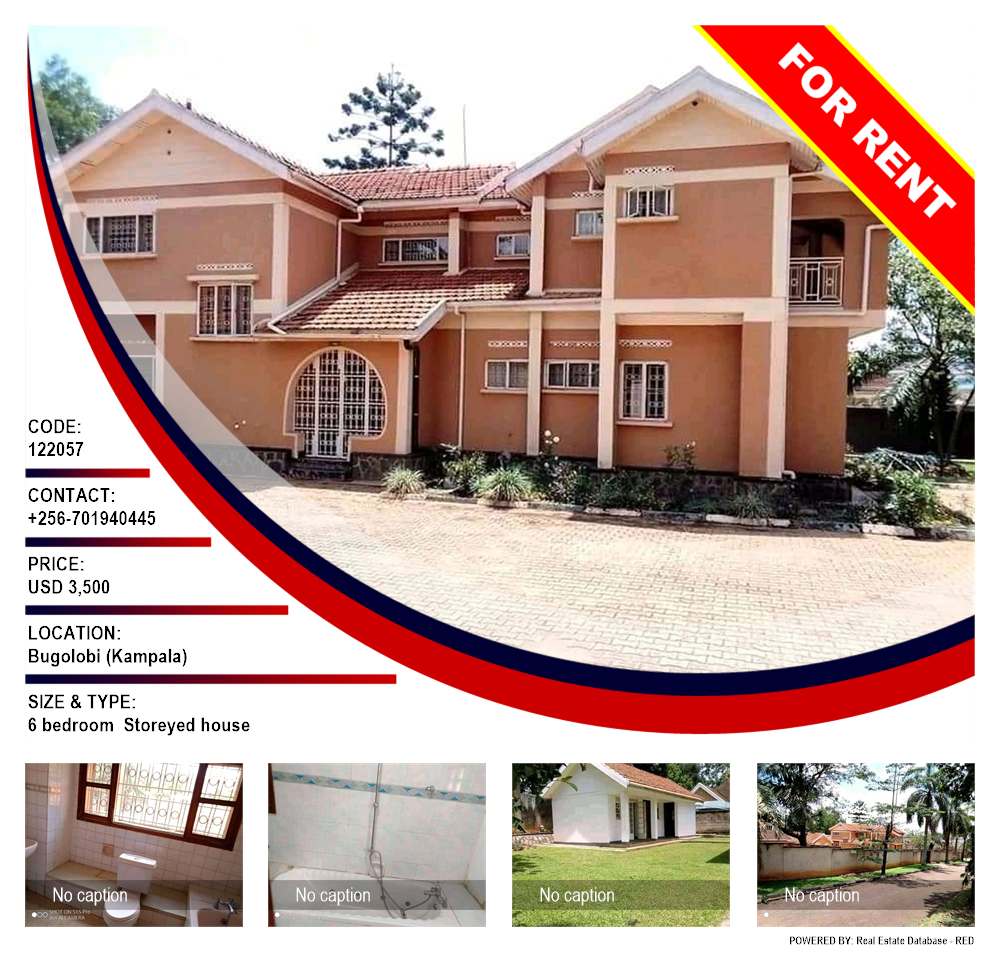 6 bedroom Storeyed house  for rent in Bugoloobi Kampala Uganda, code: 122057