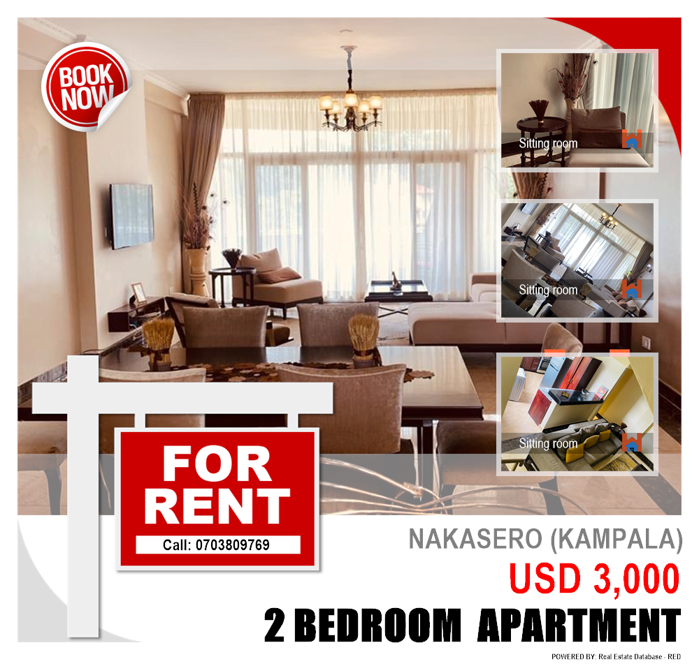 2 bedroom Apartment  for rent in Nakasero Kampala Uganda, code: 122084