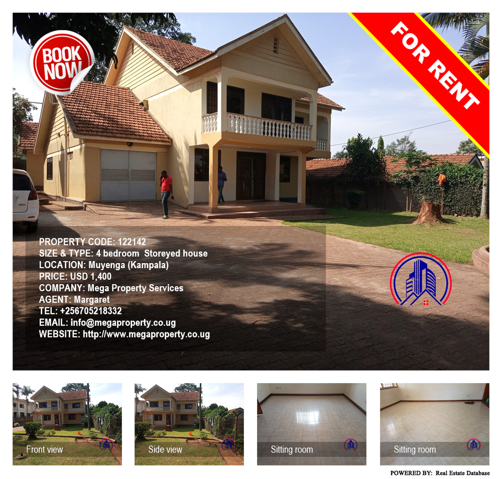 4 bedroom Storeyed house  for rent in Muyenga Kampala Uganda, code: 122142