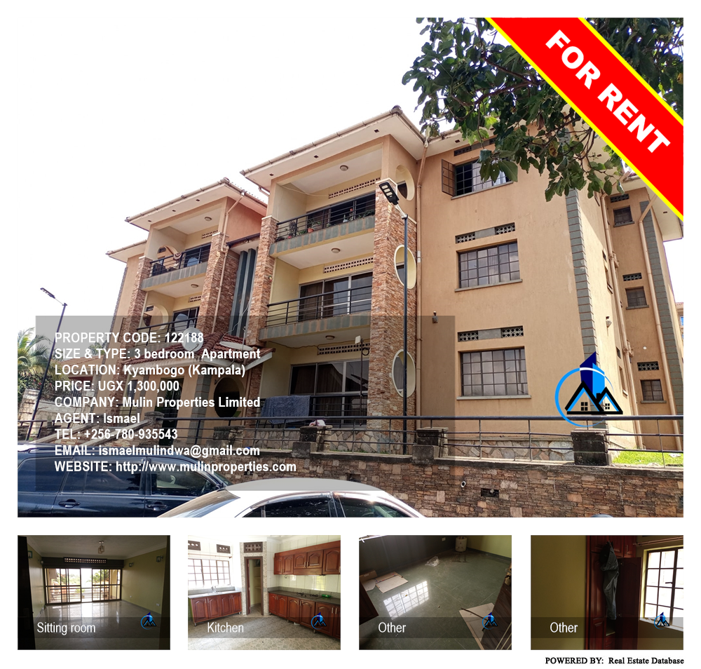 3 bedroom Apartment  for rent in Kyambogo Kampala Uganda, code: 122188