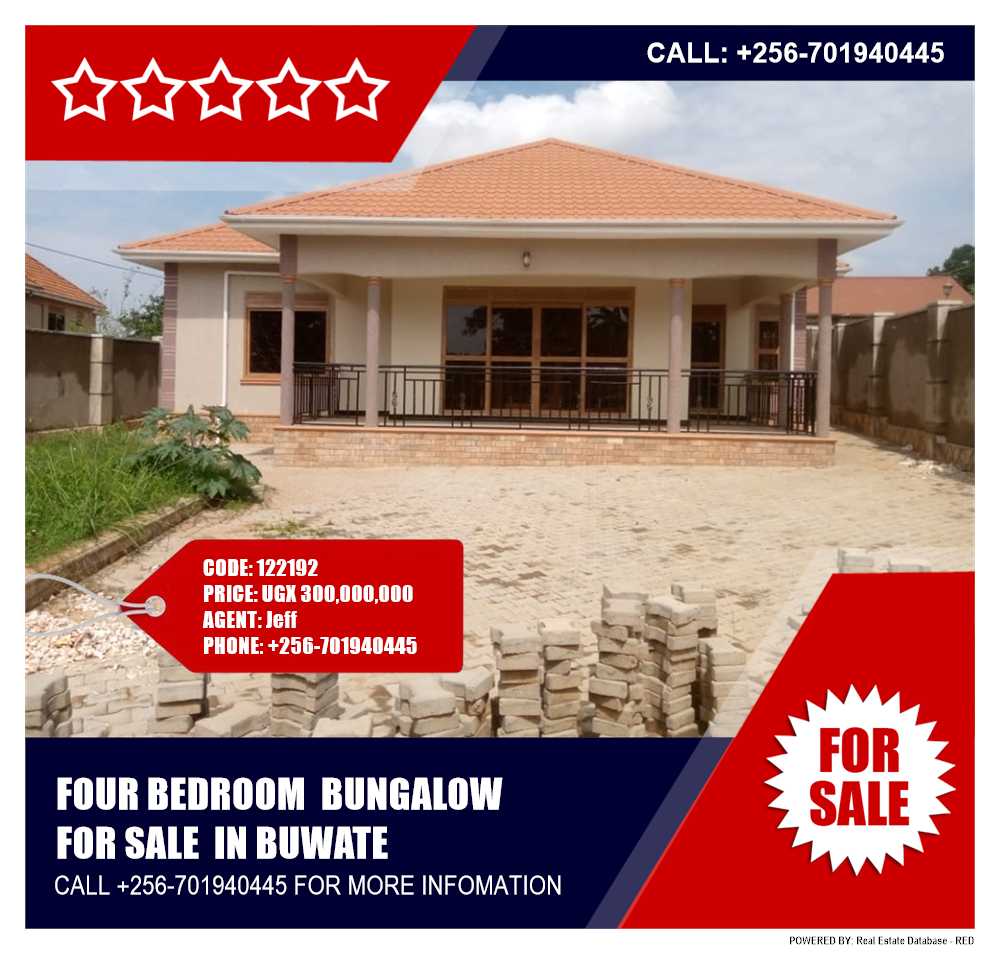 4 bedroom Bungalow  for sale in Buwaate Wakiso Uganda, code: 122192