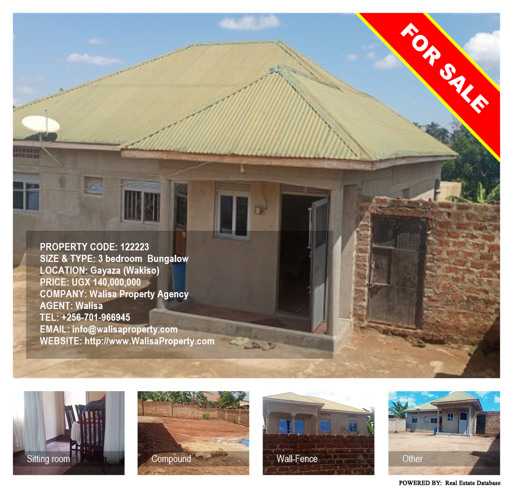 3 bedroom Bungalow  for sale in Gayaza Wakiso Uganda, code: 122223