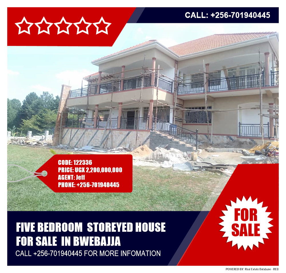 5 bedroom Storeyed house  for sale in Bwebajja Wakiso Uganda, code: 122336