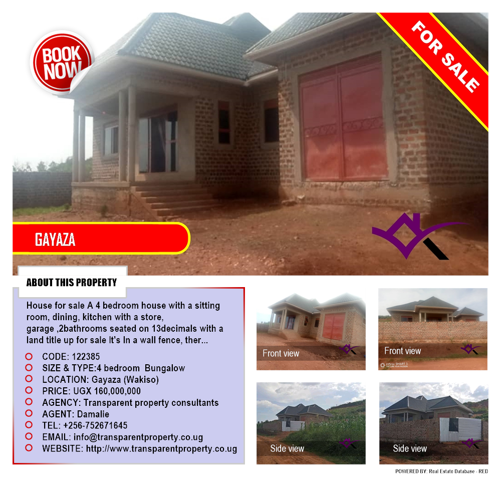 4 bedroom Bungalow  for sale in Gayaza Wakiso Uganda, code: 122385