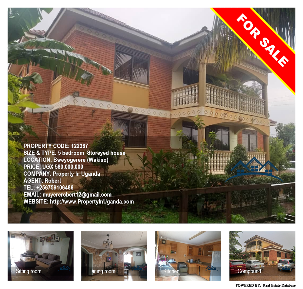 5 bedroom Storeyed house  for sale in Bweyogerere Wakiso Uganda, code: 122387