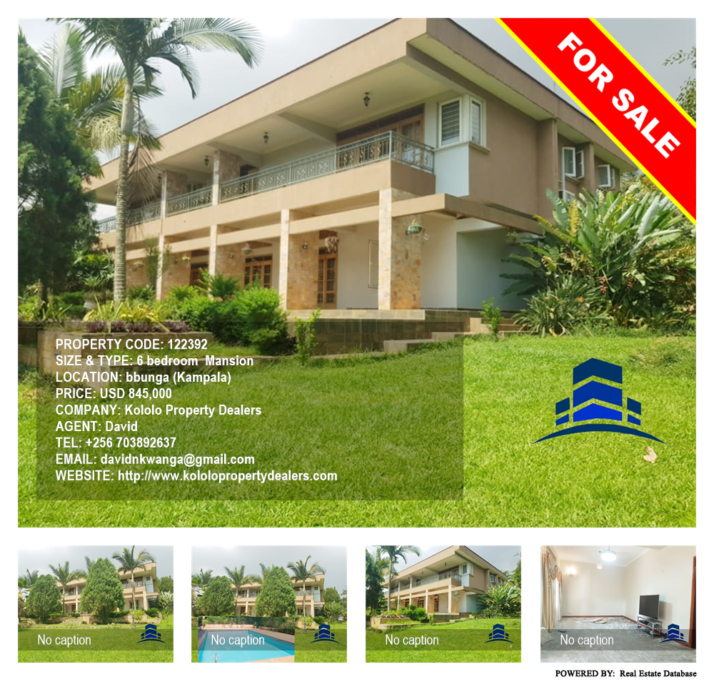 6 bedroom Mansion  for sale in Bbunga Kampala Uganda, code: 122392