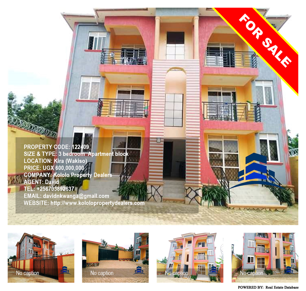3 bedroom Apartment block  for sale in Kira Wakiso Uganda, code: 122409
