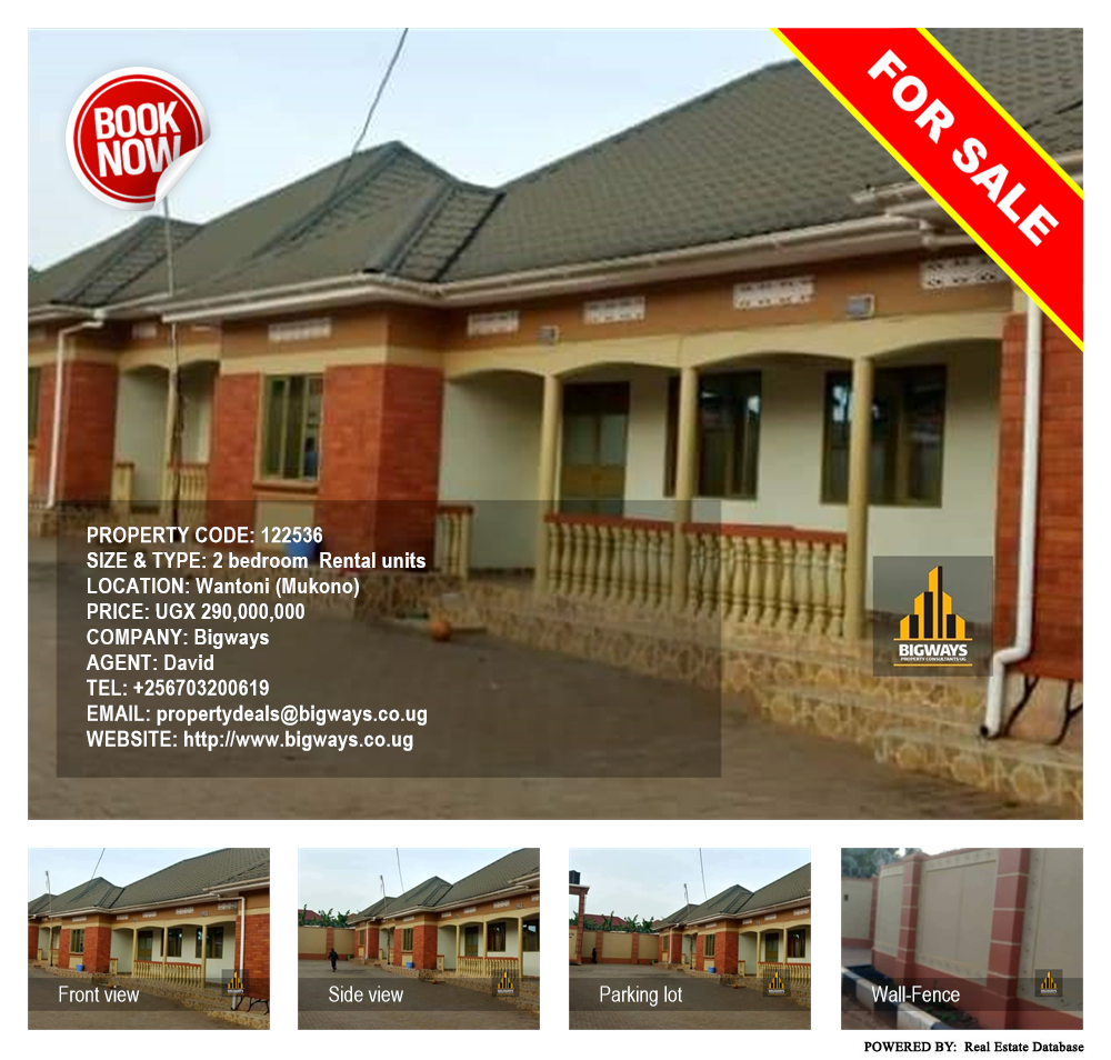 2 bedroom Rental units  for sale in Wantoni Mukono Uganda, code: 122536