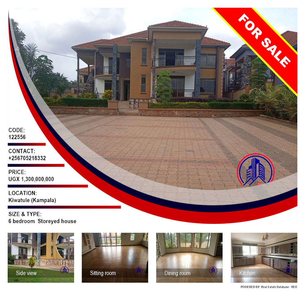 6 bedroom Storeyed house  for sale in Kiwaatule Kampala Uganda, code: 122556