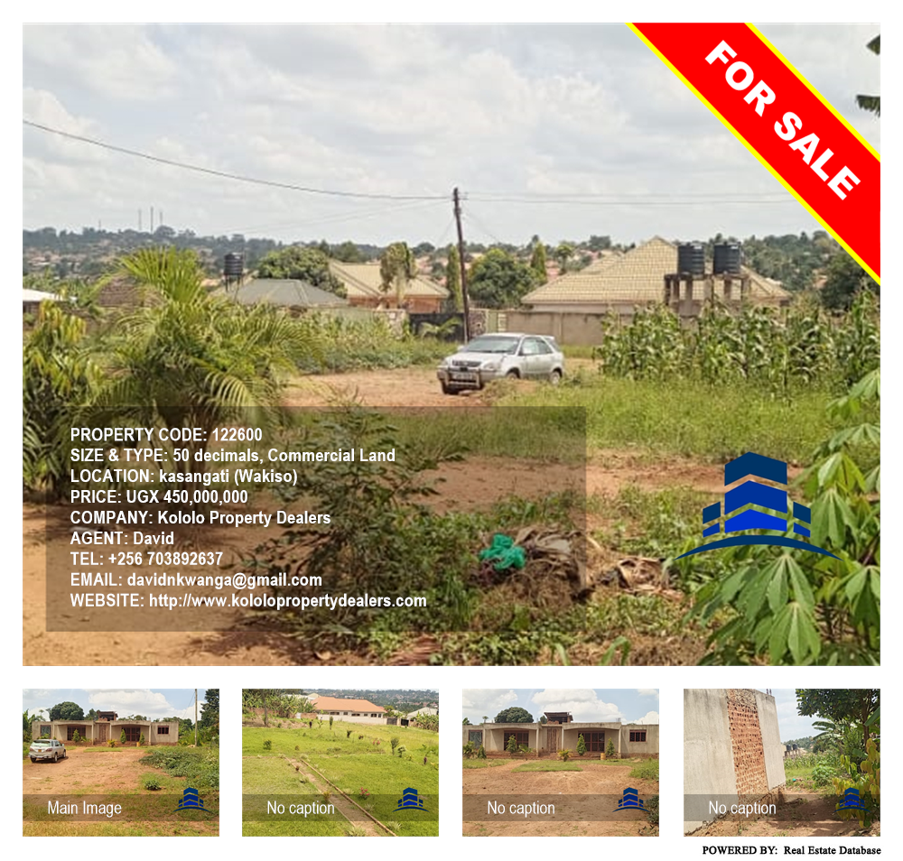 Commercial Land  for sale in Kasangati Wakiso Uganda, code: 122600