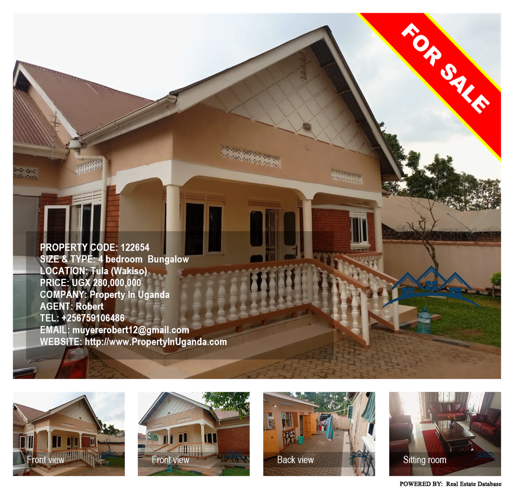 4 bedroom Bungalow  for sale in Tula Wakiso Uganda, code: 122654