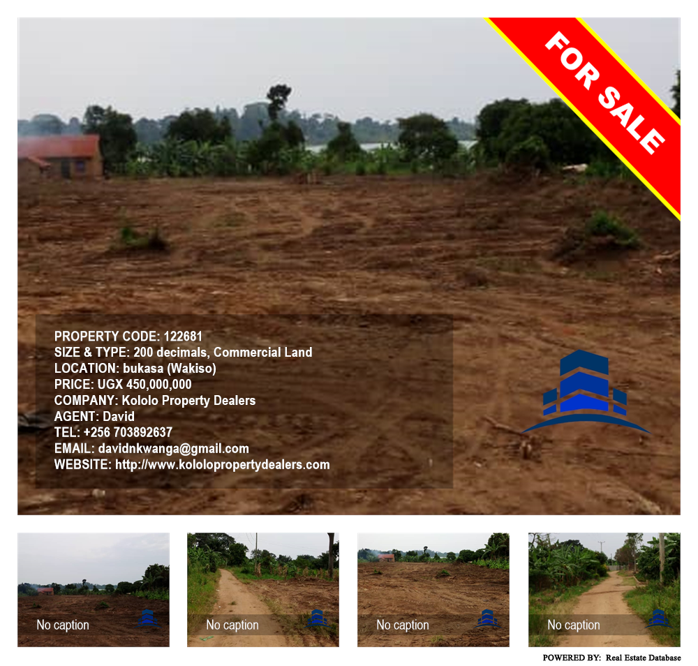 Commercial Land  for sale in Bukasa Wakiso Uganda, code: 122681