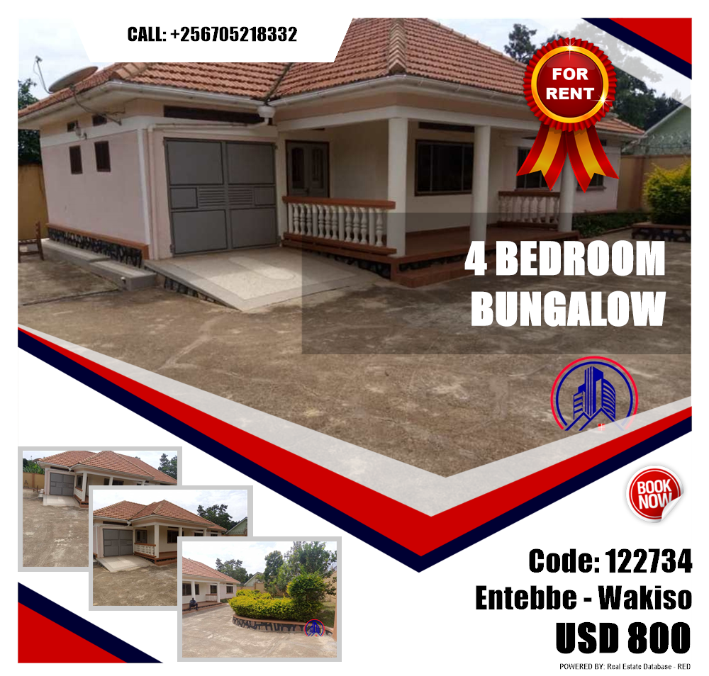 4 bedroom Bungalow  for rent in Entebbe Wakiso Uganda, code: 122734