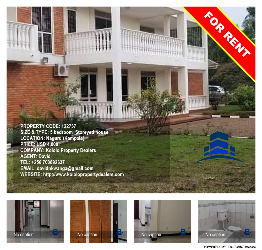 5 bedroom Storeyed house  for rent in Naguru Kampala Uganda, code: 122737