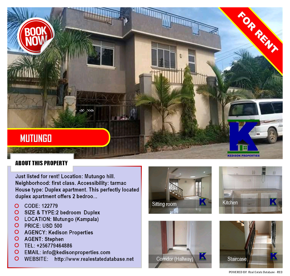 2 bedroom Duplex  for rent in Mutungo Kampala Uganda, code: 122779