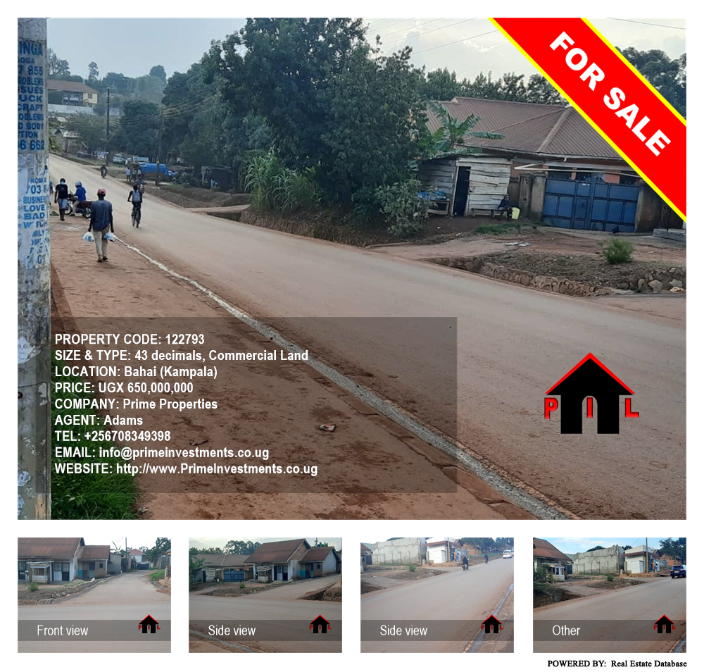 Commercial Land  for sale in Bahai Kampala Uganda, code: 122793