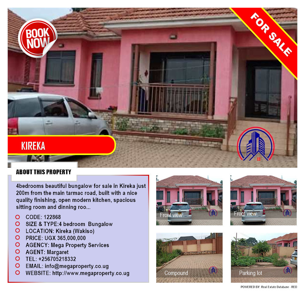 4 bedroom Bungalow  for sale in Kireka Wakiso Uganda, code: 122868