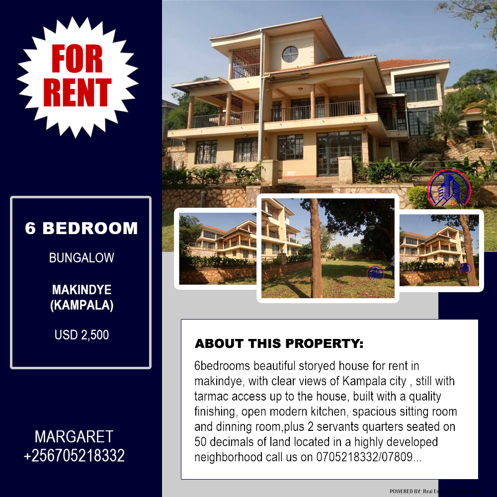 6 bedroom Bungalow  for rent in Makindye Kampala Uganda, code: 122871
