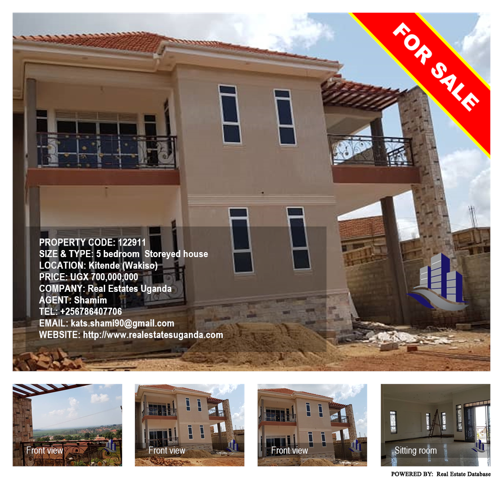 5 bedroom Storeyed house  for sale in Kitende Wakiso Uganda, code: 122911