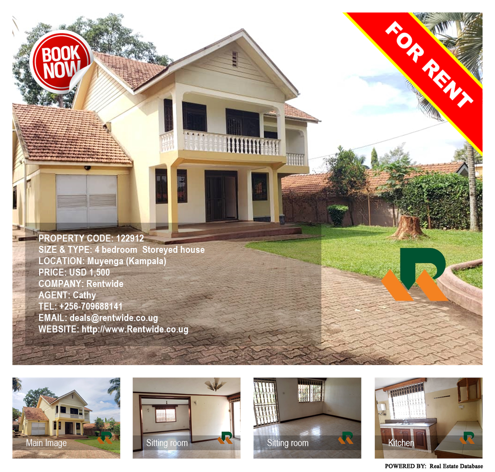 4 bedroom Storeyed house  for rent in Muyenga Kampala Uganda, code: 122912