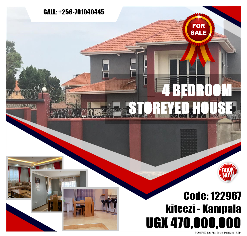 4 bedroom Storeyed house  for sale in Kiteezi Kampala Uganda, code: 122967