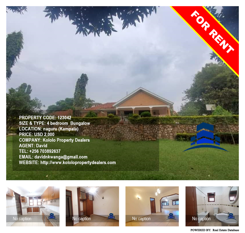 4 bedroom Bungalow  for rent in Naguru Kampala Uganda, code: 123042